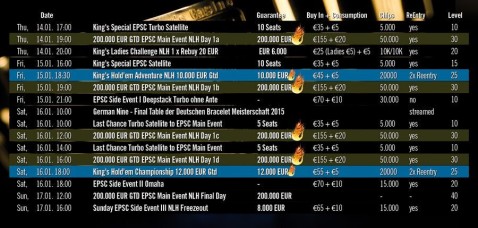 kings EPSC Schedule